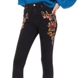 Topshop Moto Jamie floral jeans. Size 26.